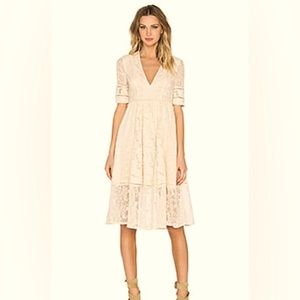 FREE PEOPLE Laurel Lace Dress in Almond